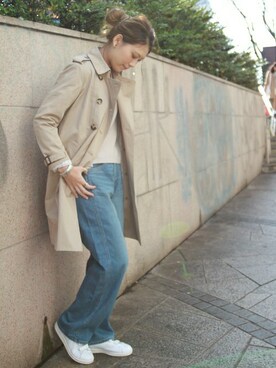 「JOURNAL STANDARD relume（ジャーナルスタンダード　レリューム）のアイテム（トレンチコート）」を使った、JOURNAL STANDARD relume 表参道店スタッフさん（レディース・169cm）の冬コーディネート