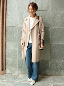 「JOURNAL STANDARD relume（ジャーナルスタンダード　レリューム）のアイテム（トレンチコート）」を使った、JOURNAL STANDARD relume 表参道店スタッフさん（レディース・169cm）の春コーディネート