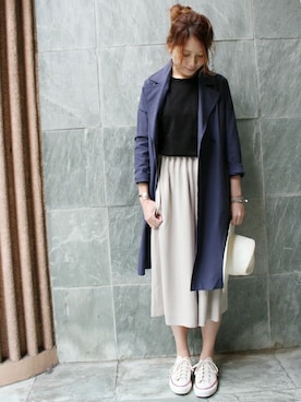 「JOURNAL STANDARD relume（ジャーナルスタンダード　レリューム）のアイテム（トレンチコート）」を使った、JOURNAL STANDARD relume 表参道店スタッフさん（レディース・169cm）の春コーディネート