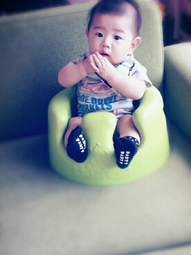 「アイテム（ママ＆ベビー、グリーン系）」を使った、satiさん（キッズ・60cm）の春コーディネート