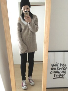 「RBS」｜「アイテム（帽子）」を使った、NKCさん（レディース・158cm）の冬コーディネート
