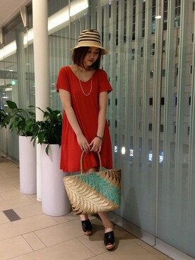 「Optitude（オプティチュード）のアイテム」を使った、ICHIHARAさん（レディース・165cm）の夏コーディネート