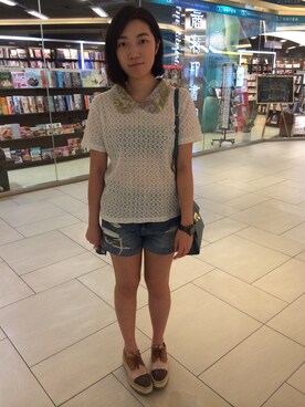 「PRADA（プラダ）のアイテム（シューズ）」を使った、니콜さん（レディース・160cm）の夏コーディネート