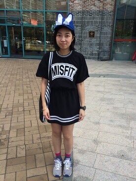 「stripes」｜「アイテム（キャップ）」を使った、니콜さん（レディース・160cm）の秋コーディネート