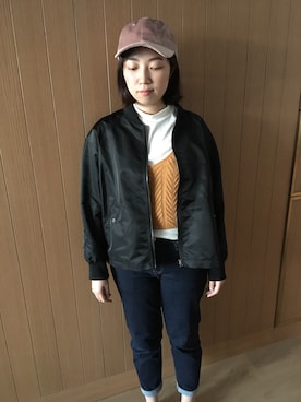 「ålandのアイテム（ベスト、その他）」を使った、니콜さん（レディース・160cm）の秋コーディネート