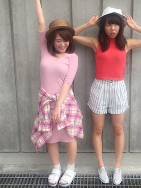 「GYDA（ジェイダ）のアイテム」を使った、内田眞由美さん（レディース・152cm）の春コーディネート