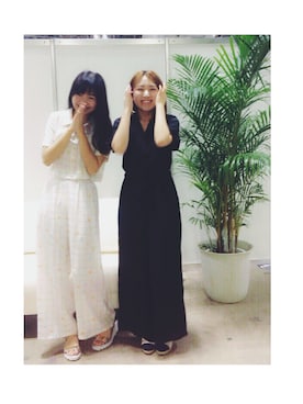 「merry jenny（メリージェニー）のアイテム（オールインワン・サロペット）」を使った、内田眞由美さん（レディース・152cm）の春コーディネート