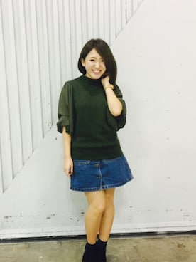 「暗め」｜内田眞由美さん（レディース・152cm）の秋コーディネート