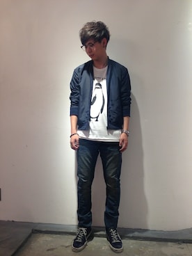 「toolsfindanonymous（ツールス）のアイテム（ブルゾン）」を使った、Kenkichiさん（メンズ・172cm）の春コーディネート