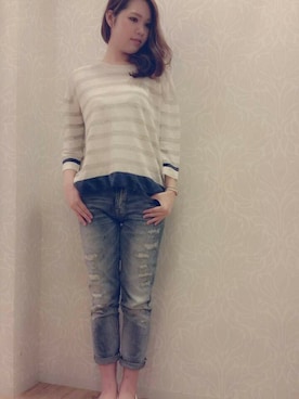 「MAYSON GREY（メイソングレイ）のアイテム」を使った、Rinaさん（レディース・160cm）の春コーディネート