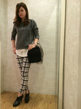 「MAYSON GREY（メイソングレイ）のアイテム」を使った、Rinaさん（レディース・163cm）の秋コーディネート