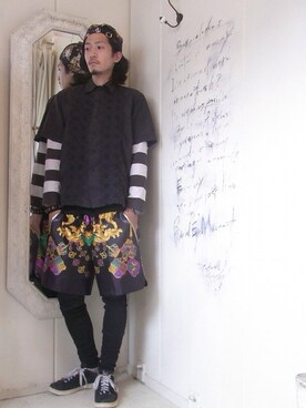 「MACARONIC（マカロニック）のアイテム」を使った、staffさん（メンズ・170cm）の春コーディネート
