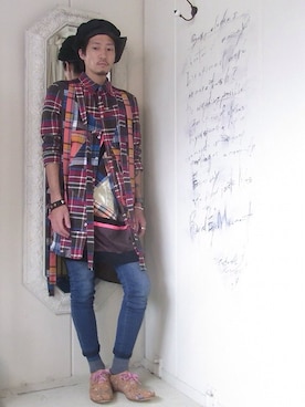 「MACARONIC（マカロニック）のアイテム」を使った、staffさん（メンズ・170cm）の夏コーディネート