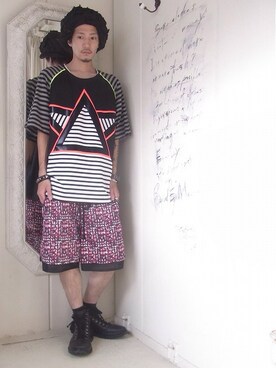 「MACARONIC（マカロニック）のアイテム」を使った、staffさん（メンズ・170cm）の夏コーディネート