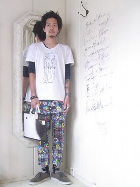 「MACARONIC（マカロニック）のアイテム」を使った、staffさん（メンズ・170cm）の夏コーディネート