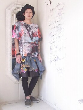 「MACARONIC（マカロニック）のアイテム」を使った、staffさん（メンズ・170cm）の夏コーディネート