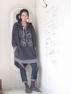 「MACARONIC（マカロニック）のアイテム」を使った、staffさん（メンズ・170cm）の夏コーディネート