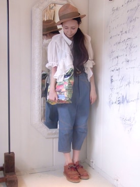 「MACARONIC（マカロニック）のアイテム」を使った、staffさん（レディース・158cm）の夏コーディネート