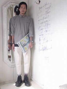 「YANTOR（ヤントル）のアイテム（トップス）」を使った、staffさん（メンズ・170cm）の夏コーディネート