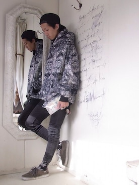 「HUF」｜「アイテム（スタジャン）」を使った、staffさん（メンズ・170cm）の夏コーディネート