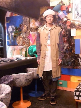 「MACARONIC（マカロニック）のアイテム」を使った、staffさん（メンズ・170cm）の冬コーディネート