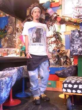 「MACARONIC（マカロニック）のアイテム」を使った、staffさん（メンズ・172cm）の夏コーディネート