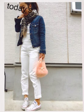 「Noble（ノーブル）のアイテム（デニムジャケット）」を使った、kanaさん（レディース・160cm）の冬コーディネート