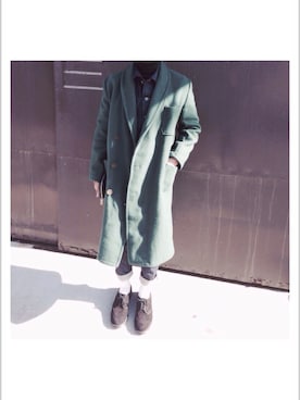 「Gジャン×タートルネック」｜「アイテム（チェスターコート）」を使った、c.elti.cさん（メンズ・172cm）の冬コーディネート