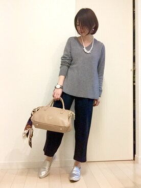 「サックスブルー」｜「アイテム（福袋/福箱）」を使った、WMさん（レディース・153cm）の春コーディネート