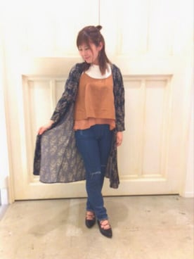 「ASZAKKA（アザッカ）の（ZW0627）ｷﾞﾘｰでﾎﾞｱﾊﾟﾝﾌﾟｽ（パンプス、ブラック系）」を使った、Rioさん（レディース・158cm）の夏コーディネート