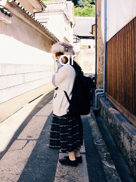 「Manhattan Portage（マンハッタンポーテージ）のSilvercup Backpack　-シルバーカップ バックパック-（バックパック/リュック）」を使った、ありさん（レディース・153cm・20代）の秋コーディネート