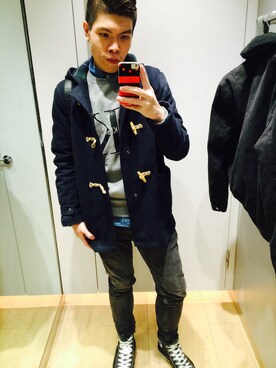 「H&M（エイチ・アンド・エム）のアイテム（ダウンジャケット/コート）」を使った、Jimmyさん（メンズ・174cm）の冬コーディネート