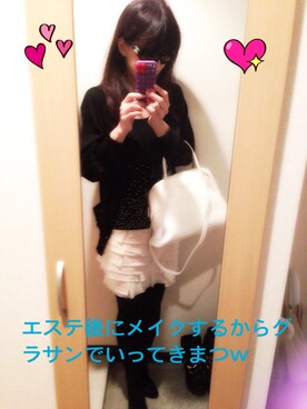 「Forever21のアイテム（スカート、ベージュ系）」を使った、naonさん（レディース・164cm）の秋コーディネート