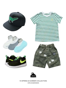 「アイテム（レッグウェア）」を使った、circusさん（キッズ・100cm）の夏コーディネート