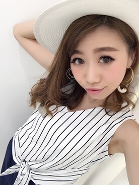 「HARE（ハレ）のアイテム（ピアス（両耳用））」を使った、Kさん（レディース・155cm）の春コーディネート