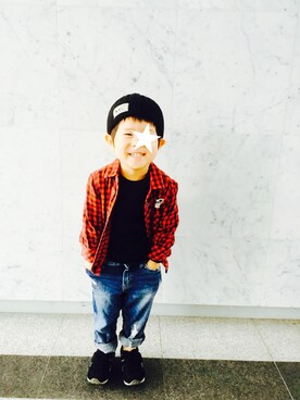 「e.a.B（エーアーベー）のアイテム（トップス）」を使った、YUMIさん（キッズ・90cm）の秋コーディネート