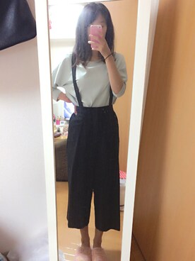 「VIS（ビス）のアイテム（サロペット/オーバーオール）」を使った、Hi♔さん（レディース・161cm）の夏コーディネート