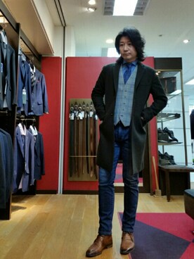 メンズビギ　甲府山交百貨店｜nishi使用「MEN'S BIGI（チャッカブーツ/スムースレザー＆スエード）」的時尚穿搭