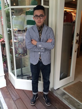 「BEAMS（ビームス）のアイテム（財布/小物）」を使った、Frankさん（メンズ・171cm）の夏コーディネート