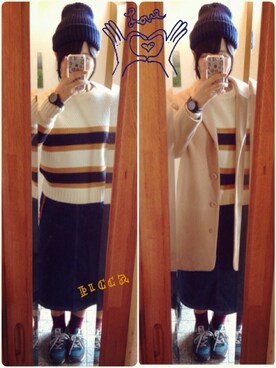 「chambre de charme（シャンブルドゥシャーム）のアイテム（その他アウター）」を使った、piccaさん（レディース・165cm）の冬コーディネート