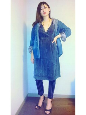 「CROSSLEY（クロスリー）のアイテム」を使った、Sayuri 一縷のさん（レディース・157cm）の夏コーディネート