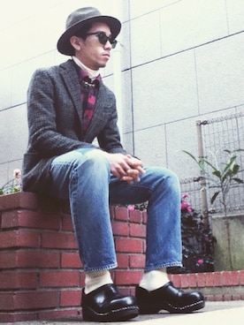 「FREAK'S STORE（フリークスストア）のアイテム（テーラードジャケット）」を使った、高橋 柊さん（メンズ・172cm）の冬コーディネート