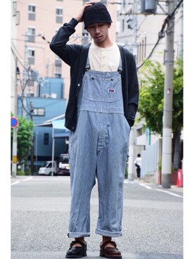 「dead stock」｜「アイテム（オールインワン・サロペット）」を使った、高橋 柊さん（メンズ・172cm）の夏コーディネート