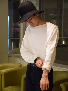 「BRONTE（ブロンテ）のアイテム」を使った、高橋 柊さん（メンズ・172cm）の夏コーディネート