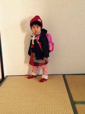 「present（プレゼント）のアイテム（ワンピース/ドレス）」を使った、yu---naさん（キッズ・80cm）の秋コーディネート