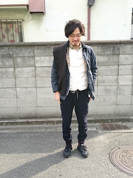 「スティーブンアラン」｜「アイテム（その他アウター）」を使った、yoshi hikoさん（メンズ・170cm）の冬コーディネート