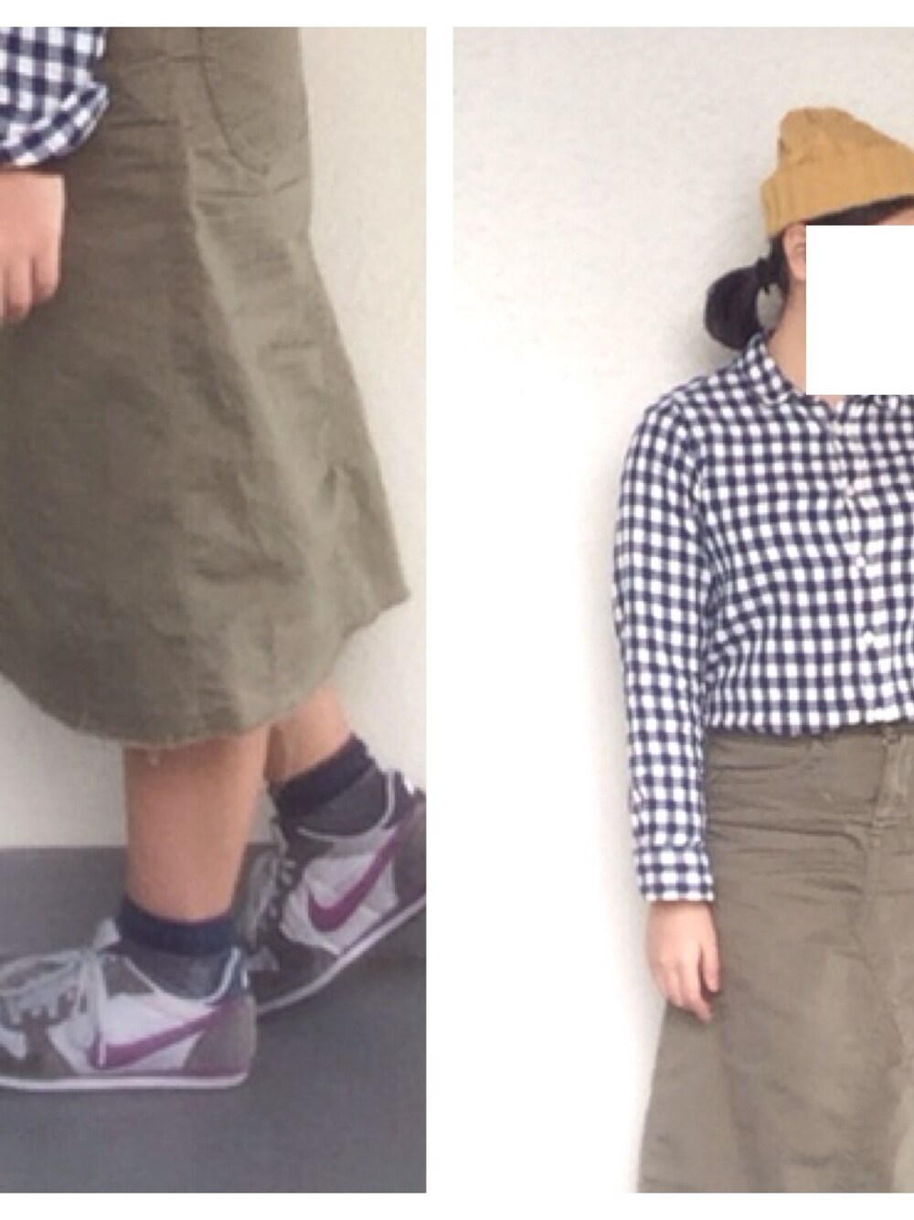 「古着、古着MIX、ニット帽」｜「NIKEのNIKE WMNS GENICCO（スニーカー、グレー系）」を使った、nanaتさん（レディース・154cm）の冬コーディネートの1枚目の写真