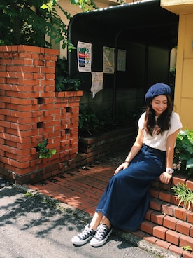 「allstar」｜「アイテム（ハンチング/ベレー帽）」を使った、Sawakoさん（レディース・157cm）の秋コーディネート