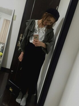 shiho♡さんの「WOMEN メリノブレンドリブスカート」を使ったコーディネート
