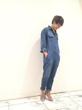 「＃デニム」｜「アイテム（オールインワン・サロペット）」を使った、TheDayztokyoさん（レディース・163cm）の春コーディネート